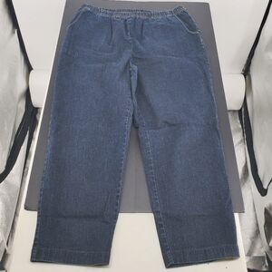Croft & Barrow Women's 2X Short Stretch Denim Jeans Pull-On Elastic Waist Pants
